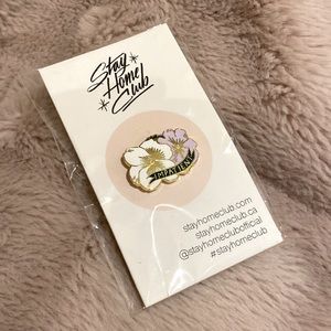 Stay Home Club Impatient Floral Pin with Locking Back